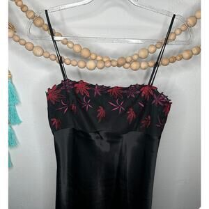 Darjeeling Red Black Lingerie Slip Dress